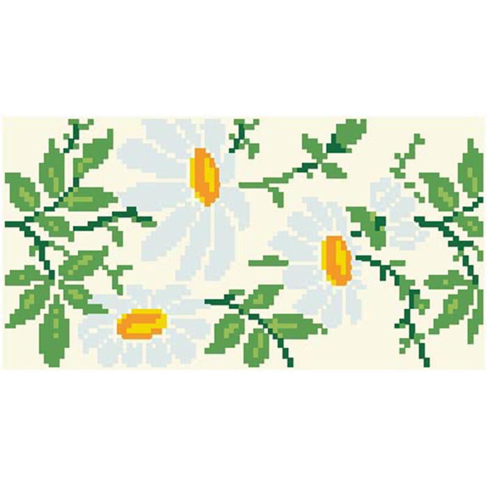 КЛ187лМ1301i Барвиста вишиванка Набір для вишивки друкованим хрестиком - Клатч Ромашки 21x13 см льон, бежевий