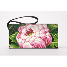 КЛ188лЧ1301i Барвиста вишиванка Набір для вишивки - Клатч Пишні піони 21x13 см льон, чорний