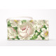 КЛ190кМ1301i Барвиста вишиванка Набір для вишивки друкованим хрестиком - Клатч Білі мальви і троянди 21x13 см атлас, бежевий
