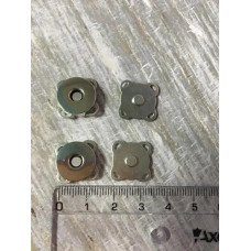 KM0007 Кнопки магнітні пришивні, срібло, діаметр 14 мм Bobilon