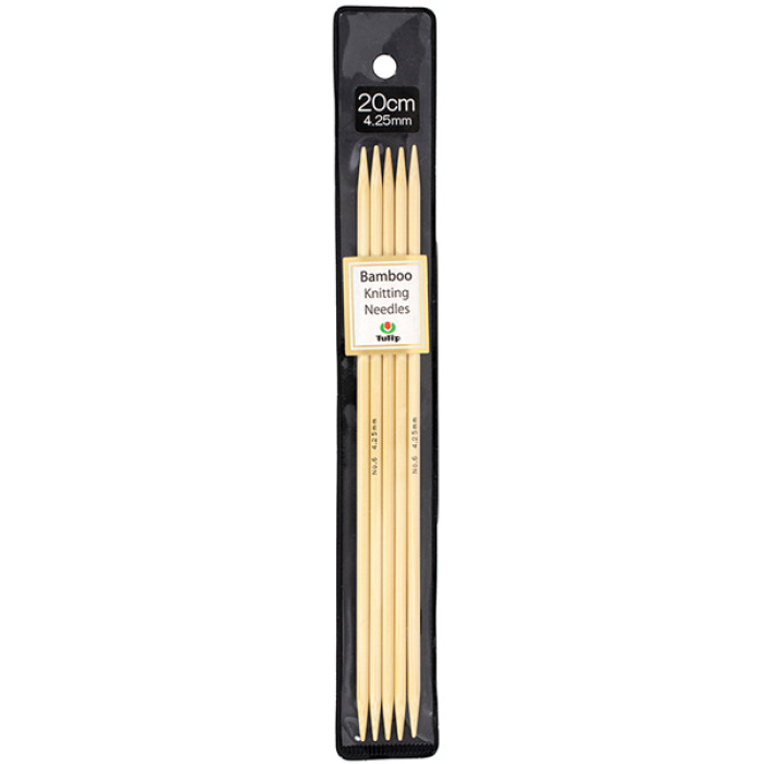 KND080425 Tulip Спиці шкарпеткові Bamboo 4,25 мм - 20 см, бамбук