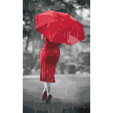 KHO2655 Червона парасолька. Ideyka. Картина за номерами (Ідейка КНО2655)
