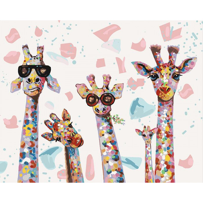 KHO4115 Веселі жирафи. Ideyka. Картина за номерами (Ідейка КНО4115)