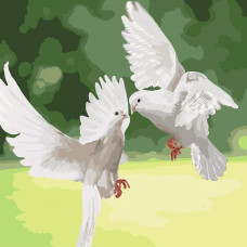 KHO4149 Білосніжні голуби. Ideyka. Картина за номерами (Ідейка КНО4149)