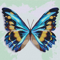 KHO4207 Блакитний метелик . Ideyka. Картина за номерами (Ідейка КНО4207)