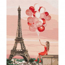 KHO4757 Червоні фарби Парижі. Ideyka. Картина за номерами (Ідейка КНО4757)