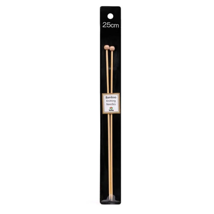 KNS100325 Tulip Спиці прямі Bamboo 3,25 мм - 25 см, бамбук, з фіксаторами