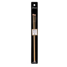 KNS100400 Tulip Спиці прямі Bamboo 4 мм - 25 см, бамбук, з фіксаторами
