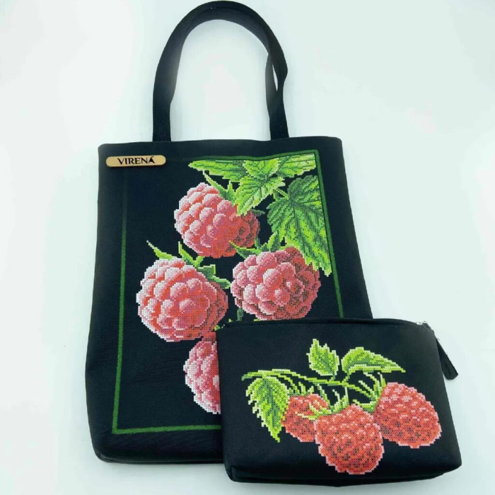 Косметичка_321 Virena Заготовка для вишивки бісером - Косметичка Малина, 25,5x17x3,5 см