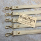 KRK0003 Ручка для сумки з карабінами золото коротка (еко-шкіра), крем, 1 шт. Bobilon