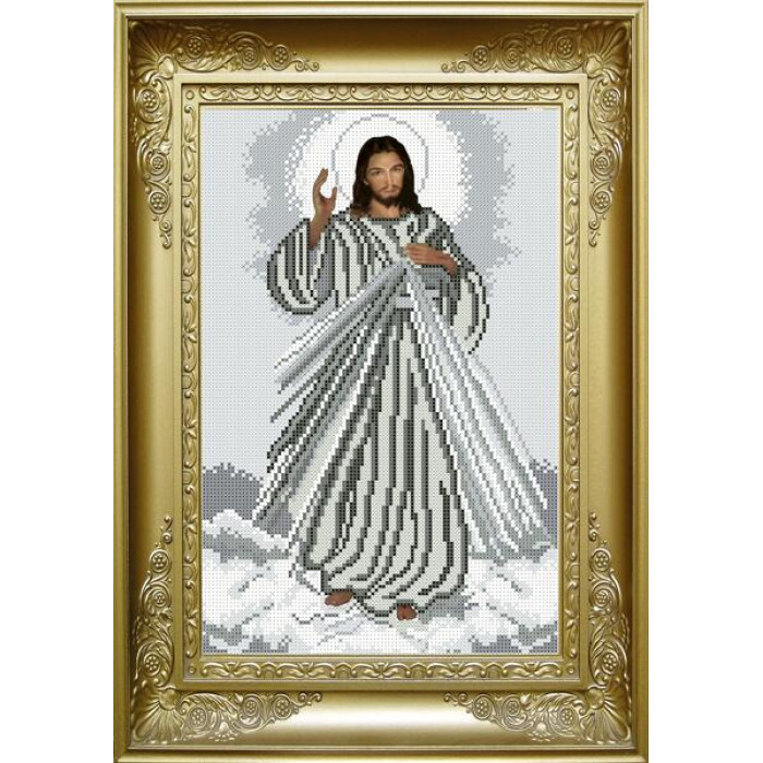 КРМ-047 Ісусе, уповаю на Тебе (чорно-біла). Княгиня Ольга. Схема на тканині для вишивання бісером