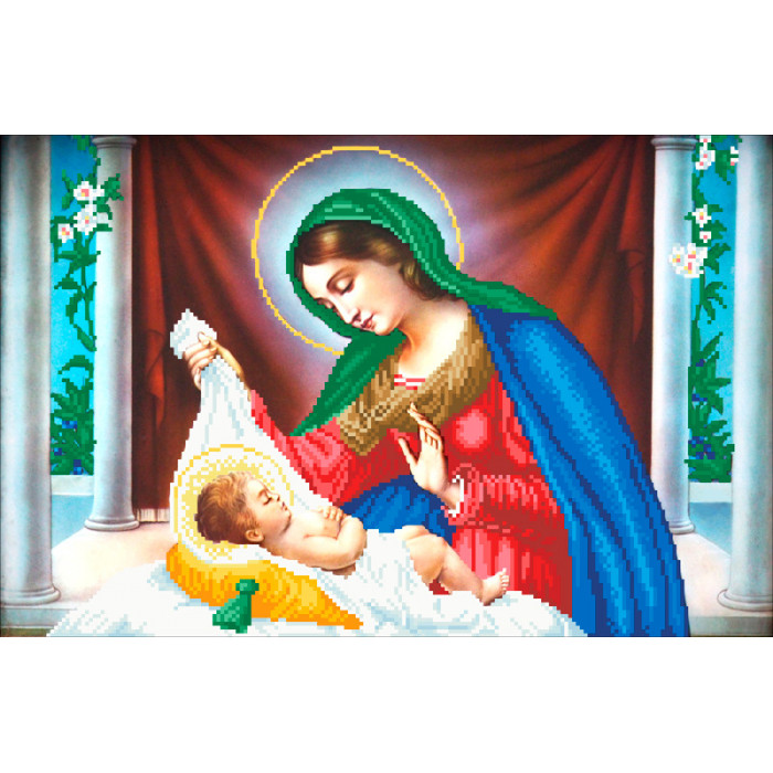 КРВ-064 Марія з Ісусом. Княгиня Ольга. Схема на тканині для вишивання бісером
