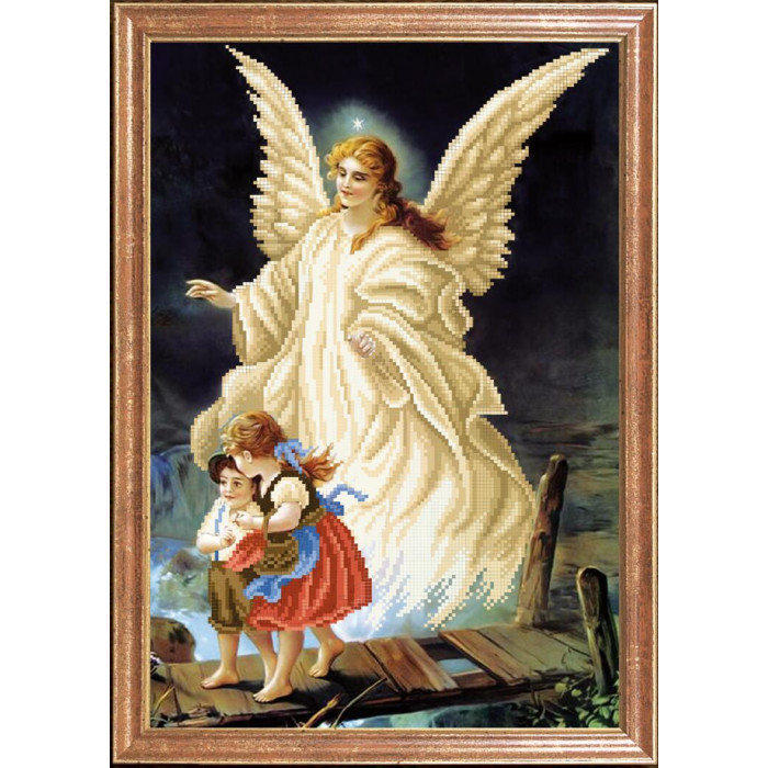 КС-093 Ангел з дітьми. Магія канви. Схема на тканині для вишивання бісером