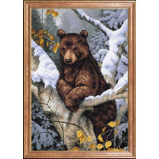 КС-101 Ведмідь на дереві. Магія канви. Схема на тканині для вишивання бісером