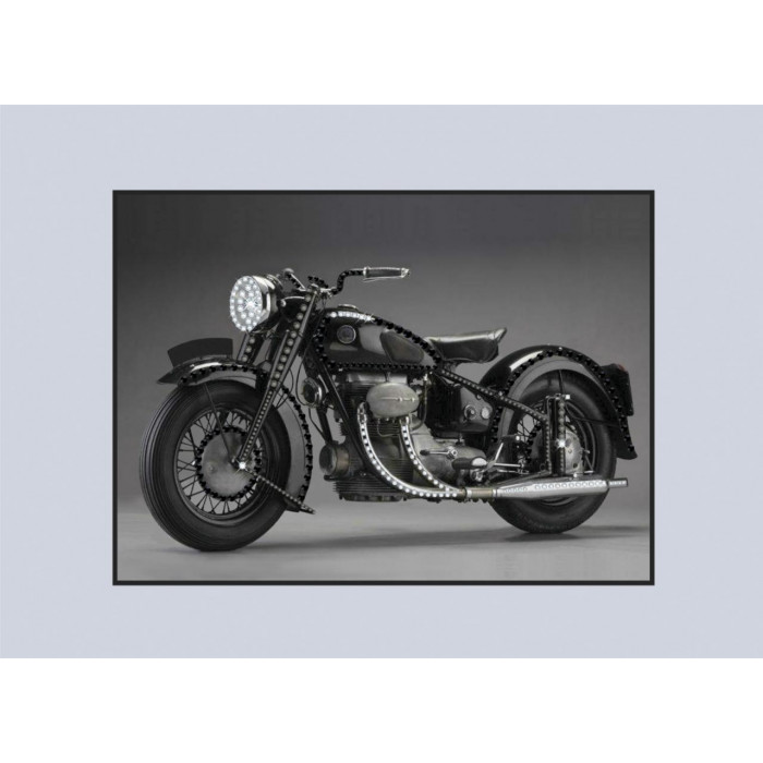 КС-1081 Ретро - мотоцикл. Crystal Art. Набір для виготовлення картини зі стразами