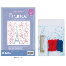 KSW-017e Tulip Набір для вишивкиу техніці сашико France The Eiffel Tower and Irises