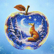 КВ_3019 Virena Заготовка для вишивки бісером - Лисиця в скляному яблуці 29,5x29,5см (габардин)