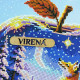 КВ_3019 Virena Заготовка для вишивки бісером - Лисиця в скляному яблуці 29,5x29,5см (габардин)