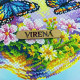 КВ_3020 Virena Заготовка для вишивки бісером - Метелики в скляному яблуці 29,5x29,5см (габардин)
