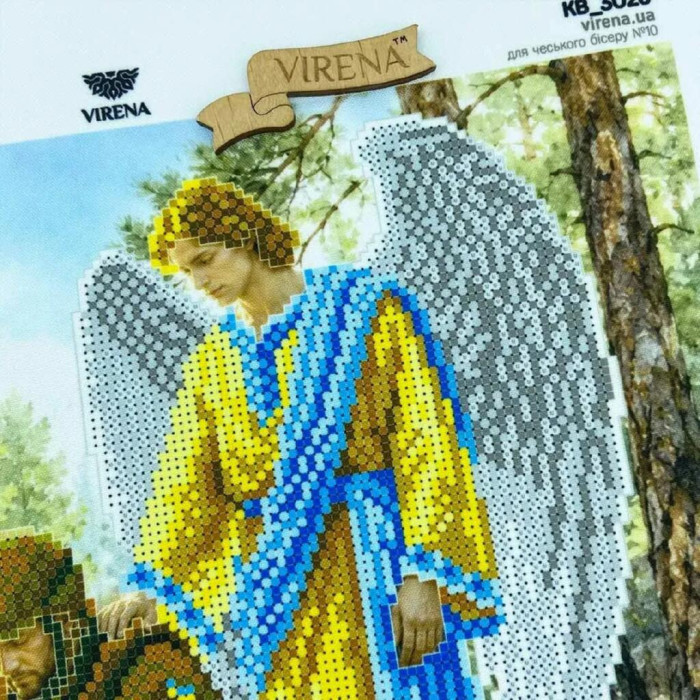 КВ_3026 Virena Заготовка для вишивки бісером - Ангел охоронець військових 29,5х29,5 см (схема на габардині)