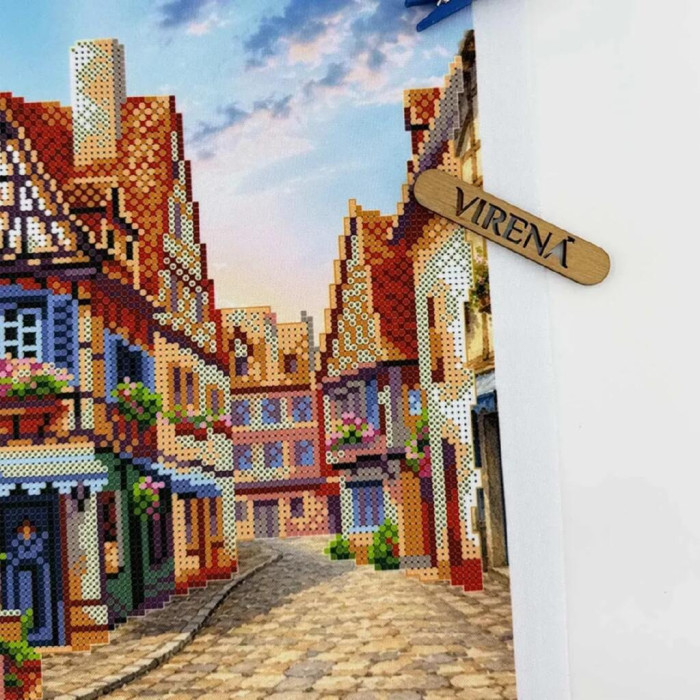 КВ_3028 Virena Заготовка для вишивки бісером - Вулиця 29,5х29,5 см (схема на габардині)