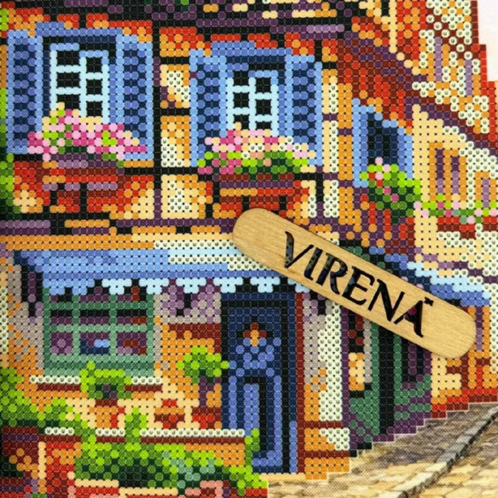 КВ_3028 Virena Заготовка для вишивки бісером - Вулиця 29,5х29,5 см (схема на габардині)