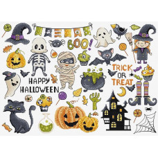 L8225 Семплер Хелловін. Halloween Sampler, 38х27 см. Letistitch. Набір для вишивки хрестиком на Aida 16