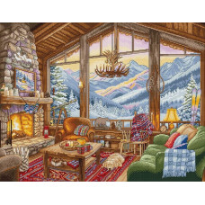 L9922 Зимовий будиночок. Winter Lodge, 39х31 см. Letistitch. Набір для вишивки хрестиком на Aida 16