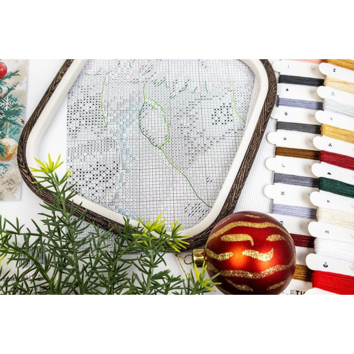 L9966 Letistitch Набір для вишивки рахунковим хрестиком - Різдвяний сон 24x24 см, Aida 16 ct