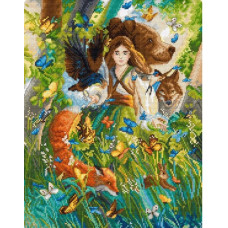 L9972 Letistitch Набір для вишивки рахунковим хрестиком - Magic Friendships 30x23 см, Aida 16