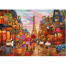 L9975 Letistitch Набір для вишивки рахунковим хрестиком - After the Rain, Paris 30x42 см, Aida 16