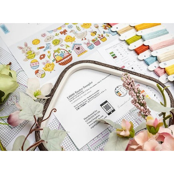 L9980 Letistitch Набір для вишивки рахунковим хрестиком - Easter Sampler 40x19 см, Aida 16