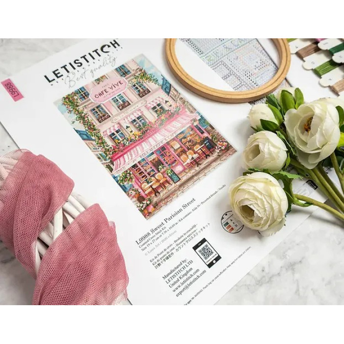 L9988 Luca-S Набір для вишивки рахунковим хрестиком - Sweet Parisian Street 19x27 см, Aida 16