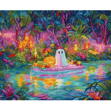 L9989 Luca-S Набір для вишивки рахунковим хрестиком - Glow Ghost Cove 36x29 см, Aida 16