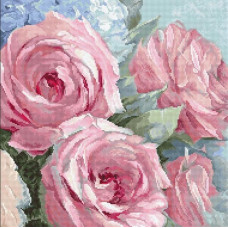 LETI 928 Блідо-рожеві троянди. Letistitch. Набір для вишивки хрестом(Знятий з виробництва)