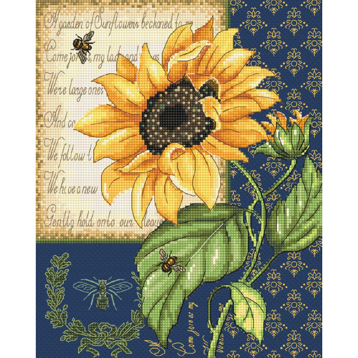LETI 998 Мелодія соняшника (Sunflower Melody). 22x18 см. Letistitch. Набір для вишивки хрестиком на Aida 16