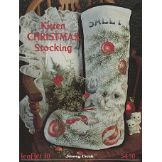 LFT030 Stoney Creek Схема для вишивки рахунковим хрестиком - Kitten Christmas Stocking, папір
