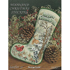 LFT031 Stoney Creek Схема для вишивки рахунковим хрестиком - Woodland Christmas Stocking, папір