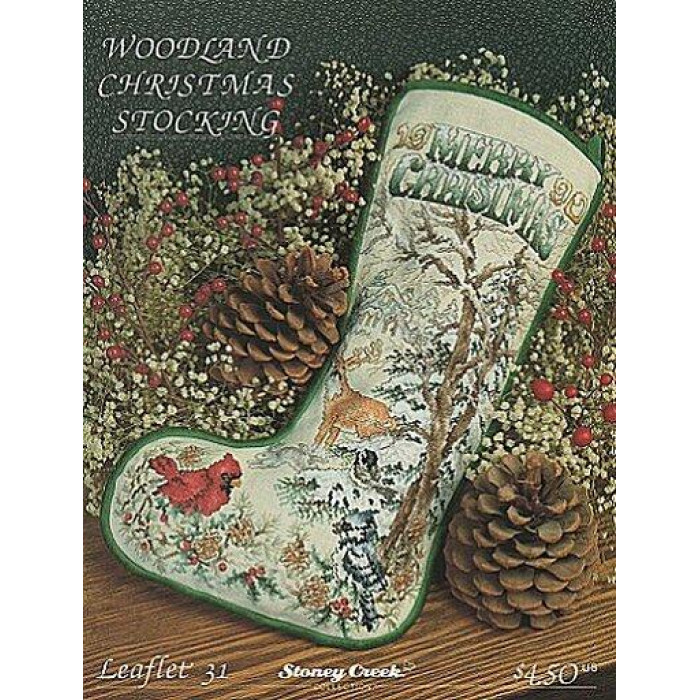 LFT031 Stoney Creek Схема для вишивки рахунковим хрестиком - Woodland Christmas Stocking, папір