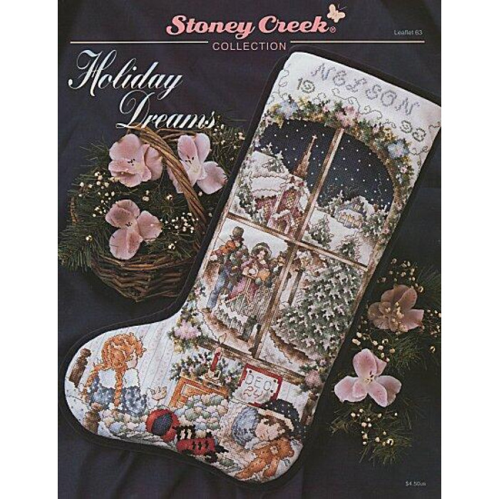 LFT063 Stoney Creek Схема для вишивки рахунковим хрестиком - Holiday Dreams Stocking, папір