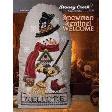 LFT348 Stoney Creek Схема для вишивки рахунковим хрестиком - Snowman Sentinel Welcome, папір