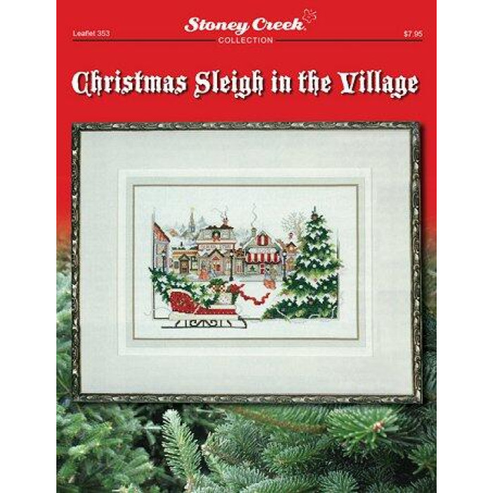 LFT353 Stoney Creek Схема для вишивки рахунковим хрестиком - Christmas Sleigh in the Village, папір