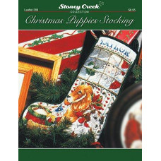 LFT389 Stoney Creek Схема для вишивки рахунковим хрестиком - Christmas Puppies Stocking, папір