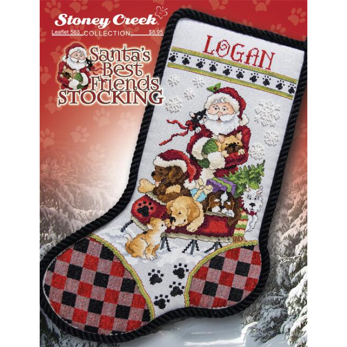 LFT563 Stoney Creek Схема для вишивки рахунковим хрестиком - Santa's Best Friends Stocking, папір