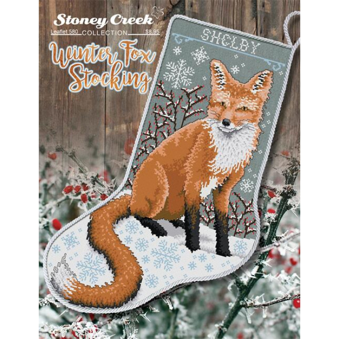 LFT580 Stoney Creek Схема для вишивки рахунковим хрестиком - Winter Fox Stocking, папір