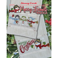 LFT659 Stoney Creek Паперова схема для вишивки рахунковим хрестиком - Merry Friends Towels
