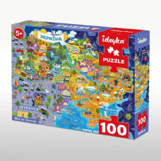 LP100-009 Ideyka Пазли - Мапа України 30x40 см, 100 елементів ©art_selena_ua