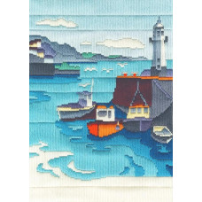 LSBE1 Bothy Threads Набір для вишивки гладдю - Відпочинок рибалок Fishermen's Rest 19x27 см, тканина з малюнком №14