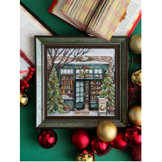ЛВ-147 Леля Набір для вишивки рахунковим хрестиком - Затишна книгарня 35x35 см, Linda 27 ct
