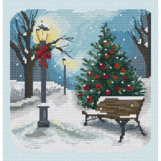 ЛВ-160 Леля Набір для вишивки рахунковим хрестиком - Зимова прогулянка 25x25 см, Zweigart Brittney 28ct